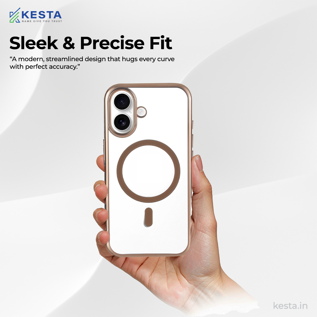 iPhone 16 Cover - Notify Popup Gold Transparent Case (Camera Sink Protection & Wireless Charging Optimized)